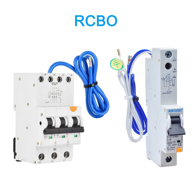 6KA 3P + N DÉCHETTEUR DE CIRCUIT AU TYPE A (AC) RCBO avec câble