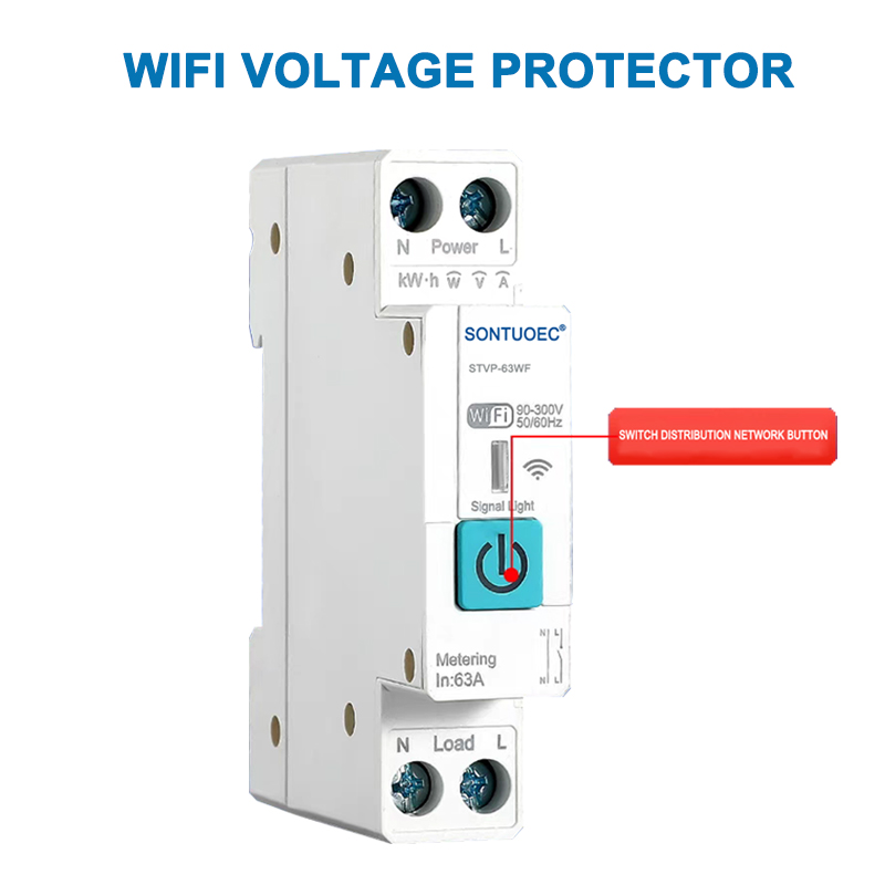 Protecteur de tension WiFi de type de rail intelligent