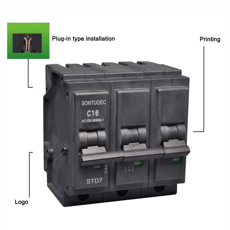 Branchez le disjoncteur de circuit miniature de type 3p MCB