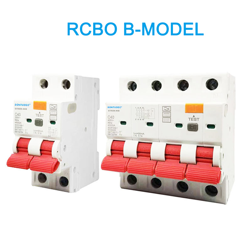 RCBO B Modèle 2P 4P Disjoncteur de courant résiduel